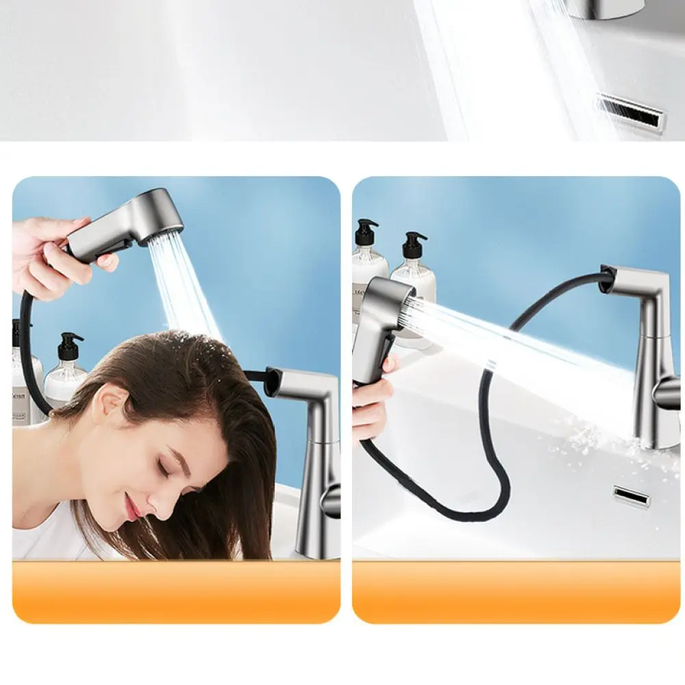 Modern Brass Bathroom Sink Faucet Pull Out Mixer Tap For For Jiurong Washbasin Cold Hot Water Basin Spout Faucet Unit