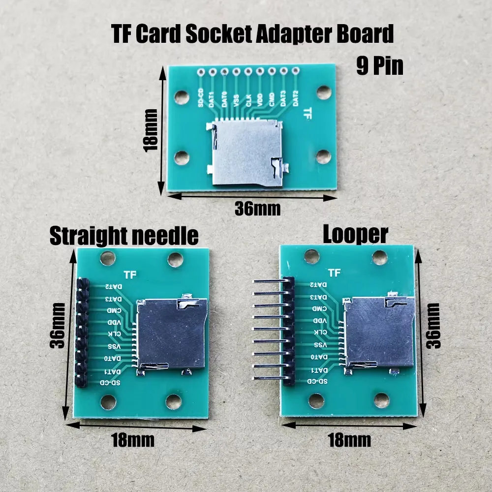 1 stücke TF Karte Sockel Adapter Board 9P Karte Board Selbst-Elastische 1,6mm SD Karte Buchse PCB Platine WP-139 140 141