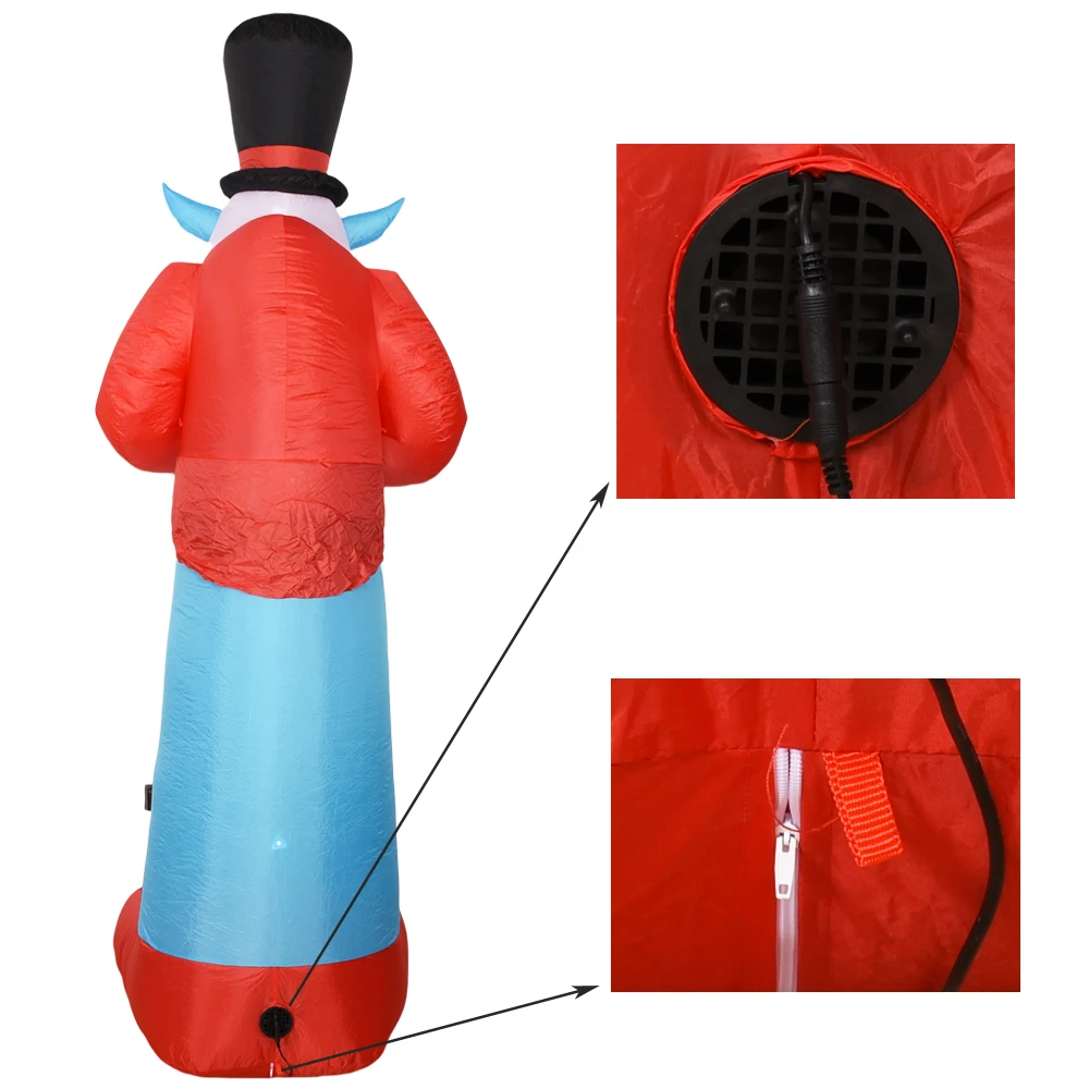 9FT 할로윈 풍선 광대 내장 LED 조명 홈 휴일 파티 야외 정원 잔디 장식을위한 마당 장식