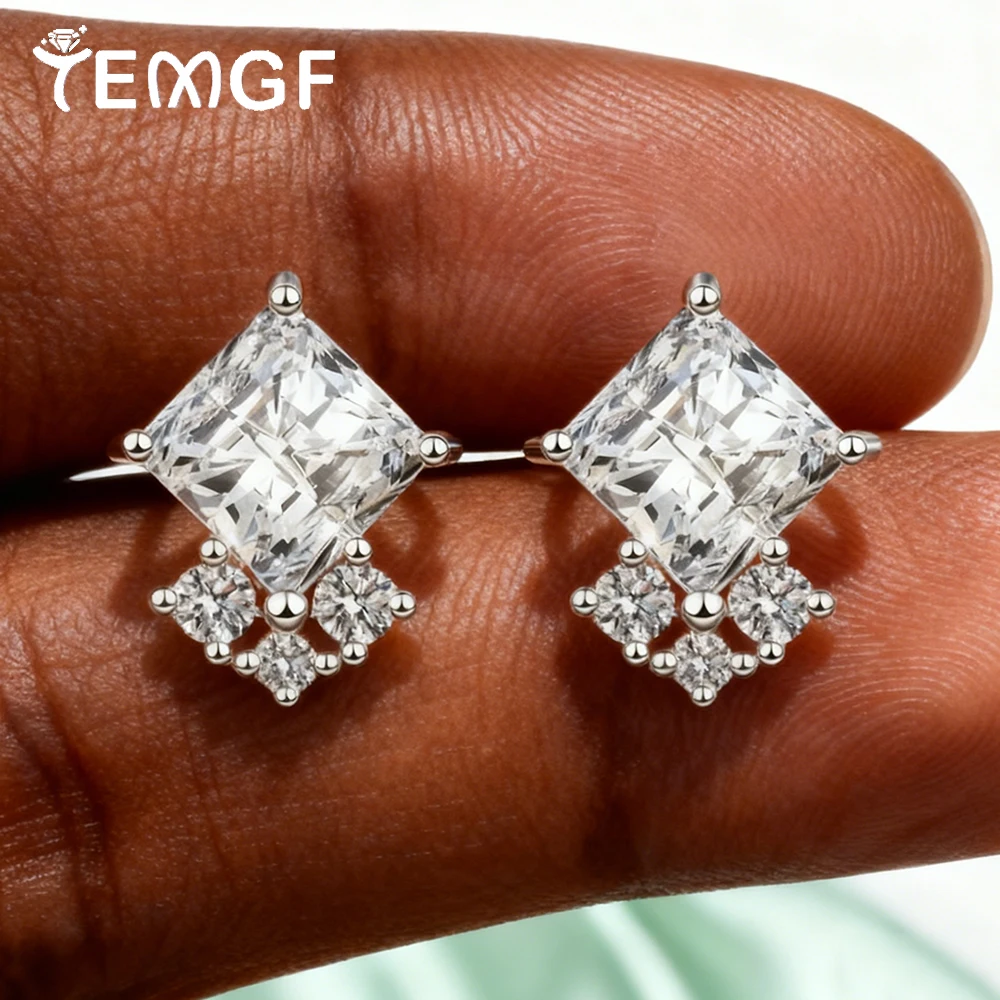 

TEMGF 5.5mm Zircon/Moissanite Earrings 925 Sterling Silver Ear Studs for Women Fine Jewelry Gifts Daily Commuting Fashion Items