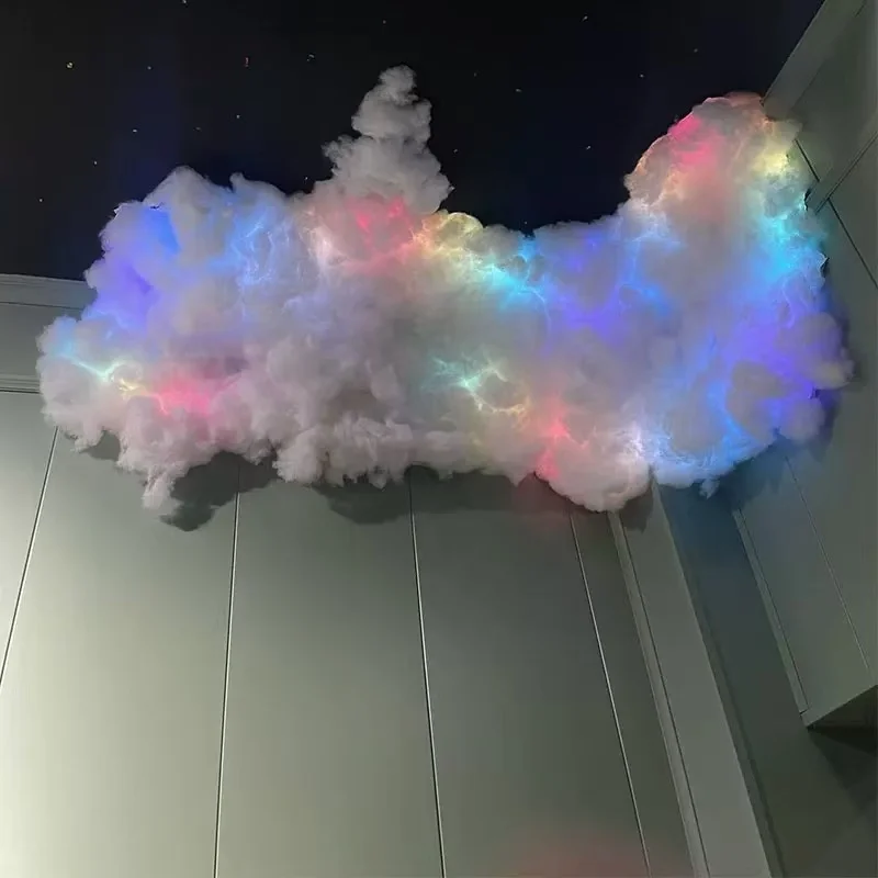 Algodón especial ignífugo 3D para lámparas Thunder Cloud, ecológico, sin formaldehído, venta directa de fábrica, algodón de fibra de alta calidad para producción de lámparas Thunder Cloud