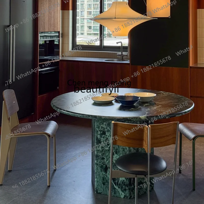 X  New, marble round dining table, light luxury, modern simplicity, round dining table