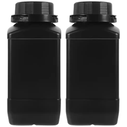 실험실용 플라스틱 화학 시약용 큰 입 사각 병, 넓은 액체 저장, Pe 샘플 밀봉 실험실, 1000ml, 2 개