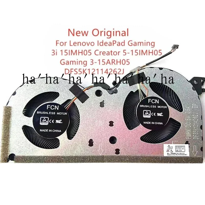 Wyoresy new laptop CPU cooling fan for Lenovo IdeaPad gaming 3i 15imh05 creator 5-15imh05 gaming 3-15arh05 dfs5k12114262j