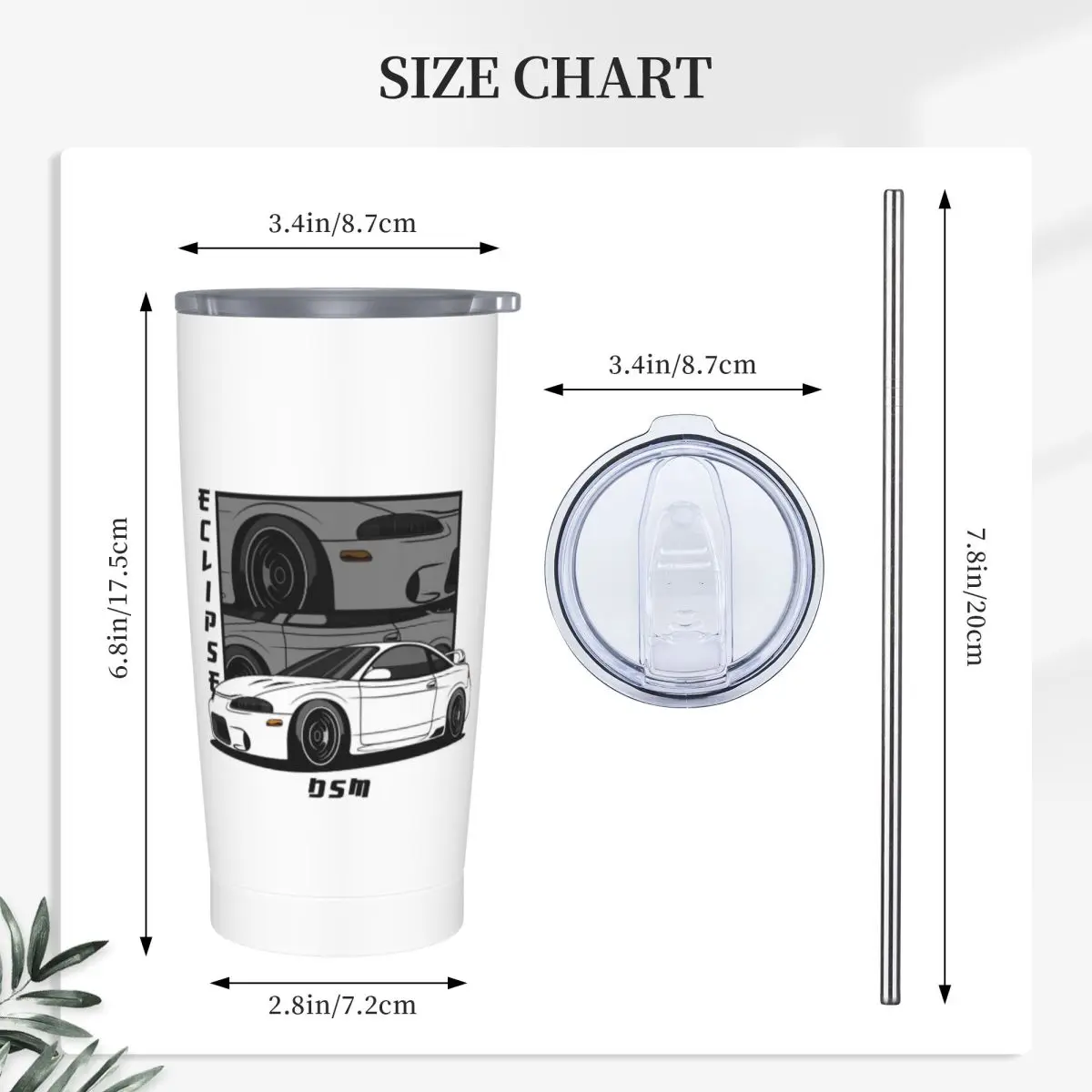 Eclipse 2G Comic Stainless Steel Tumbler Vacuum Insulated Mugs Thermal Cold Bottle Straws With Lid 20oz