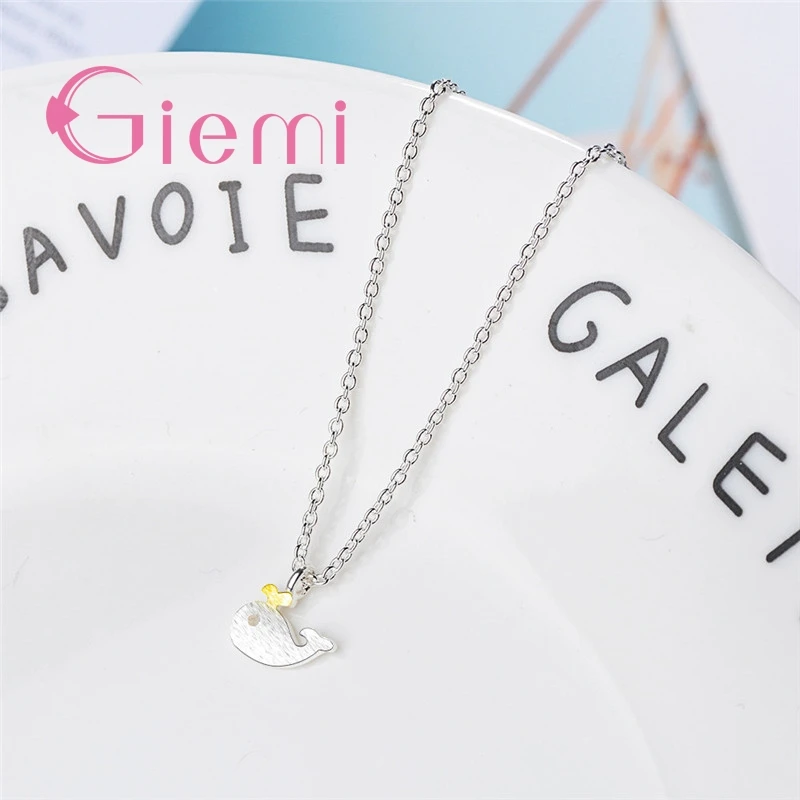 Adorable Whale & Gold Heart 925 Sterling Silver Bracelet Tiny Bead Chain Adjustable Bracelet Sweet Fashion Jewelry for Women