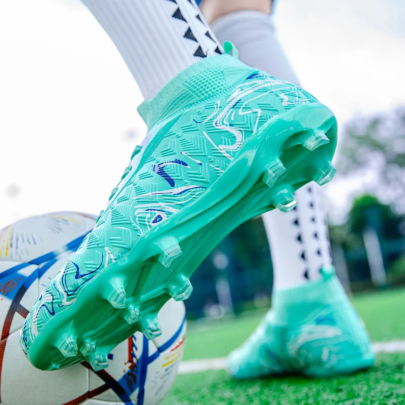 

Профессиональные футбольные бутсы для мужчин, для тренировок на траве, противоскользящие, высокие, с длинными шипами, износостойкие, спортивные.