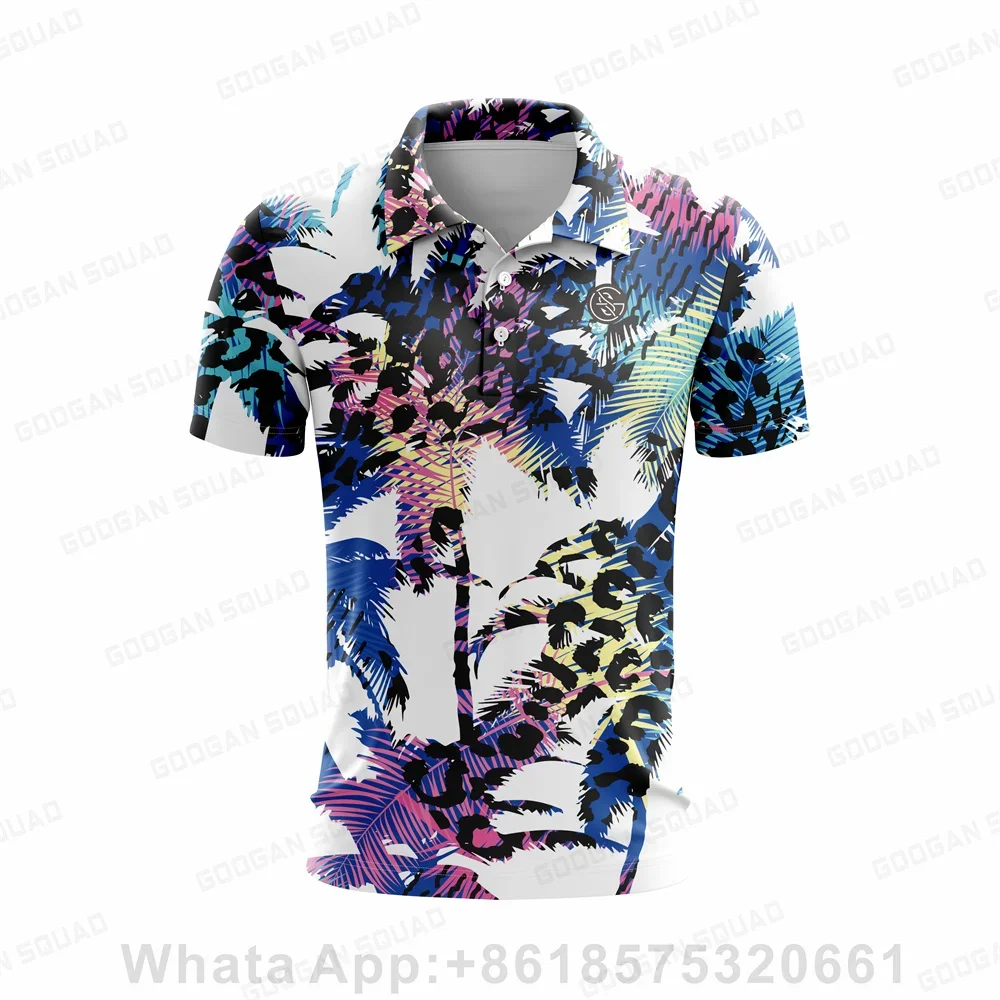 Summer Men's Golf Shirt Quick-drying Breathable Polo Shirts Outdoor Sports Football Volleyball Fishing Excursions Button T-Shirt