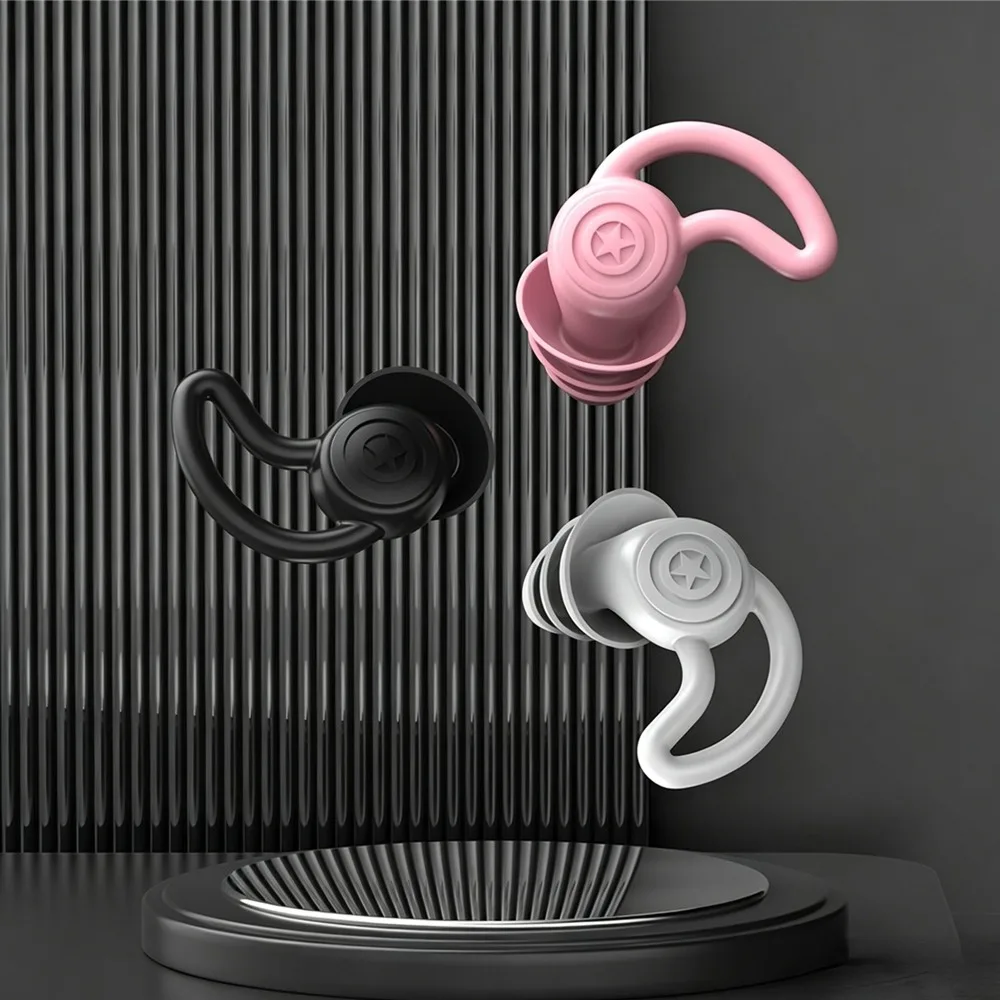 New Hot Premium Professional Noise Cancelling Ear Plugs Silicone Waterproof Swim Sleep Anti Snoring Reusable Dorm Silent Earplug
