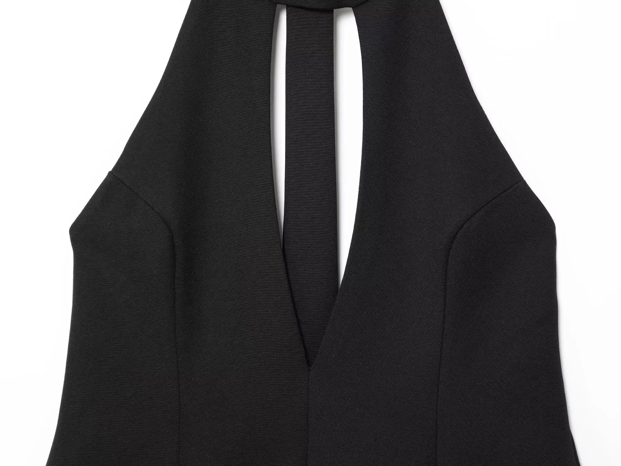 Gaun Mini Leher Halter Seksi Hitam Dekorasi Pita Punggung Terbuka Fashion Baru Wanita Gaun Wanita Tanpa Lengan Retro