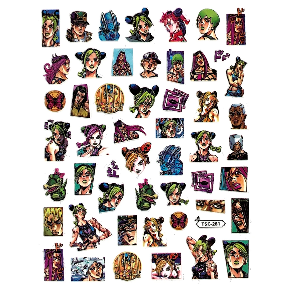 TSC-241 TSC-261 TSC-272 TSC-404 Japanese cartoon anime characters 3D Back glue Nail Art Stickers Decals Sliders Nail ornament