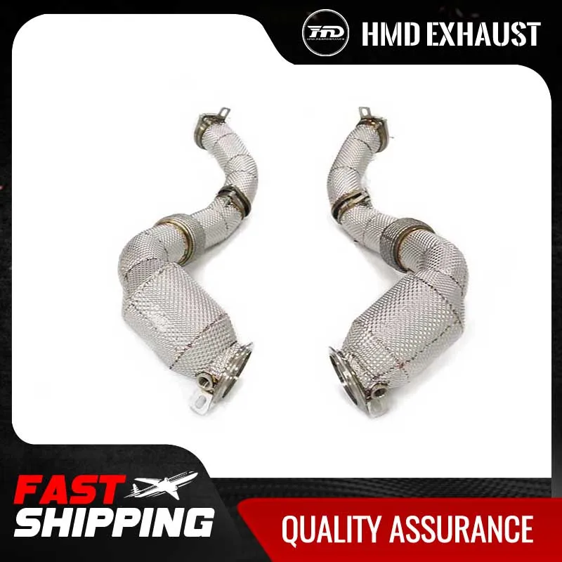 HMD Exhaust System High Flow Performance Downpipe for BMW X5M X6M F95 F96 LCI 4.4T 2024+ with heat shield