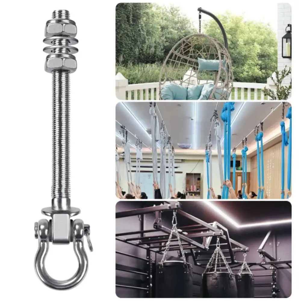 Heavy Duty Swing Hook Stainless Steel Easy Installation Yoga Hammock Hook Threaded Shaft Durable Hammock Hook Porch