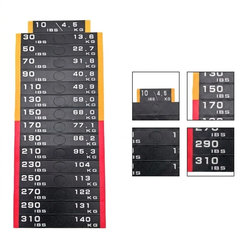 2pcs Fitness Weight Sticker Labels 4.5kg To 140kg Number Decals For Equipment Plate Stack Machine Replacement Accessories Set