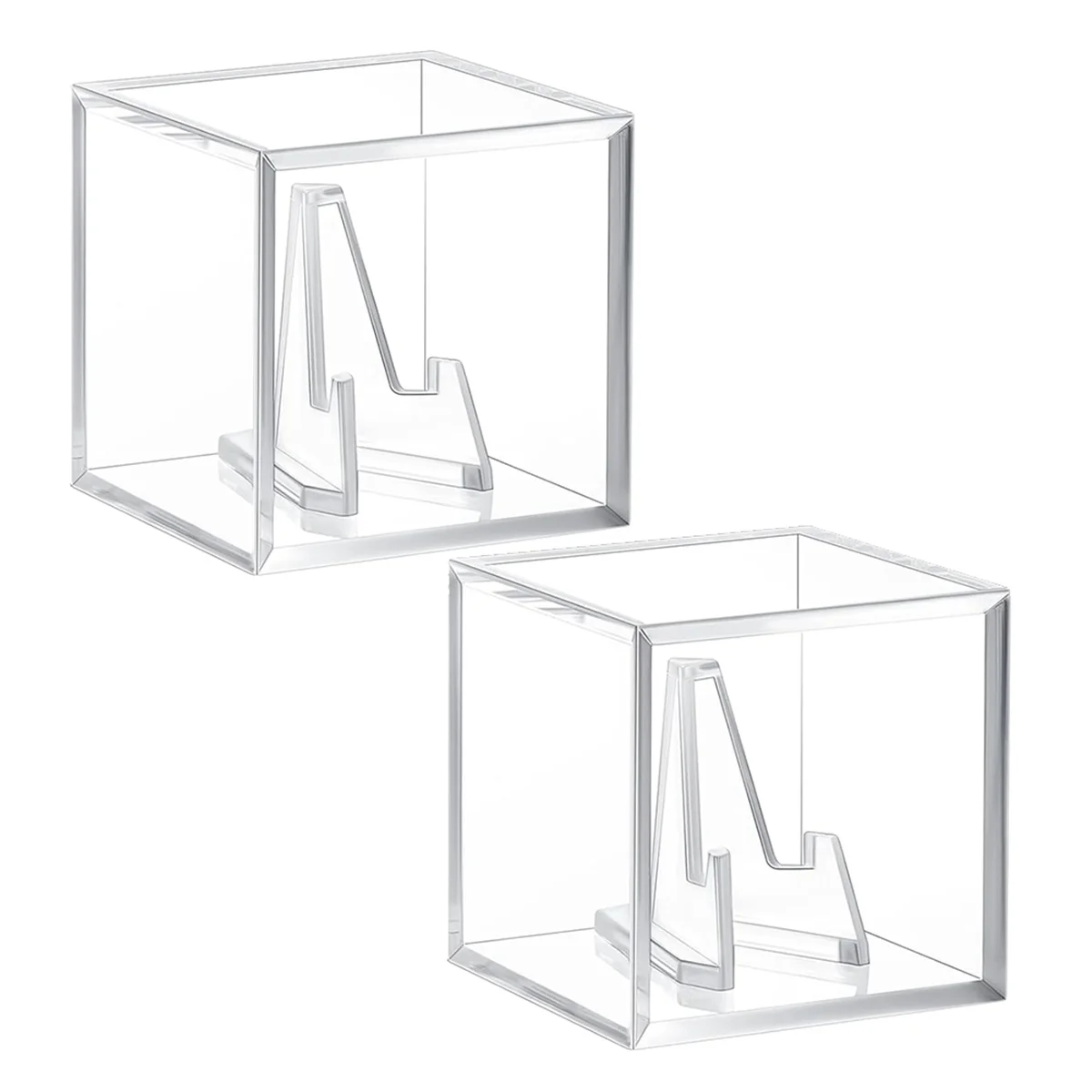 Championship Ring Display Case Clear Acrylic Display Case Mini Acrylic Easel Stands Challenge Coin Holder SQ