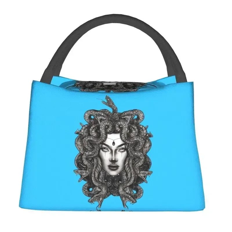 Halloween Snake Hair Greek Mythology Medusa Head Lunch Boxes for Cooler Thermal Food Insulated Lunch Bag Office Pinic Container