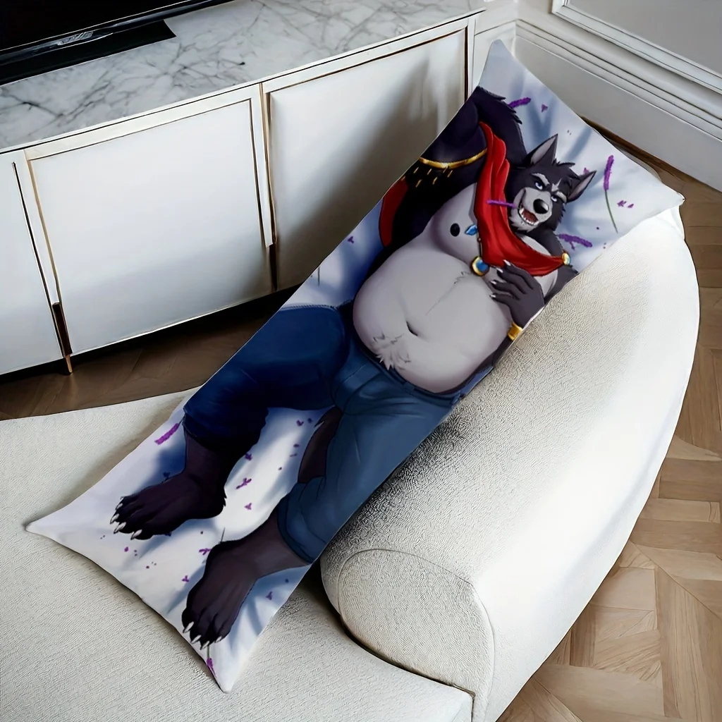 A Pillowcase Featuring a Cartoon Monster Design - High-Definition Printed Modern Decorative Cushion Cover with Zipper Closure, H