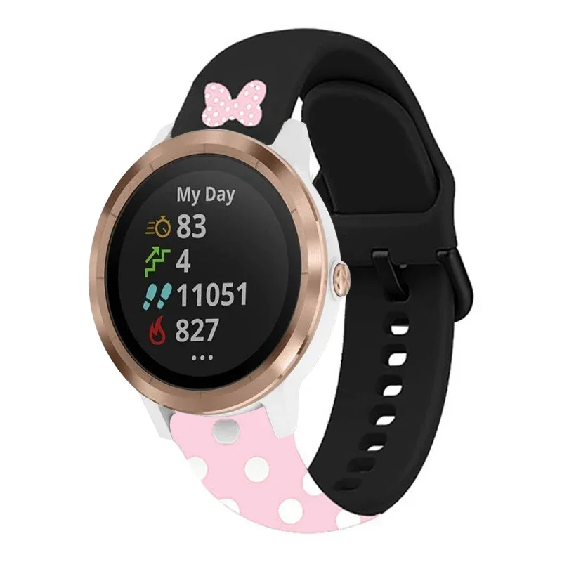 Pasek z nadrukiem do Garmin Vivoactive 3 4 zegarek z branzoletką Venu 2 2s SQ Forerunner 645 silikonowa opaska na rękę 20mm 22mm bransoletka