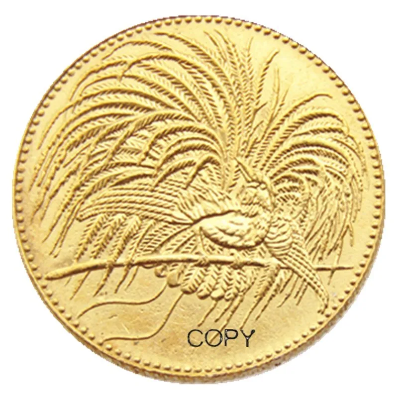 Germany New Guinea 10 mark 1895 A Bird of Paradise Gold Plated Copy Coin