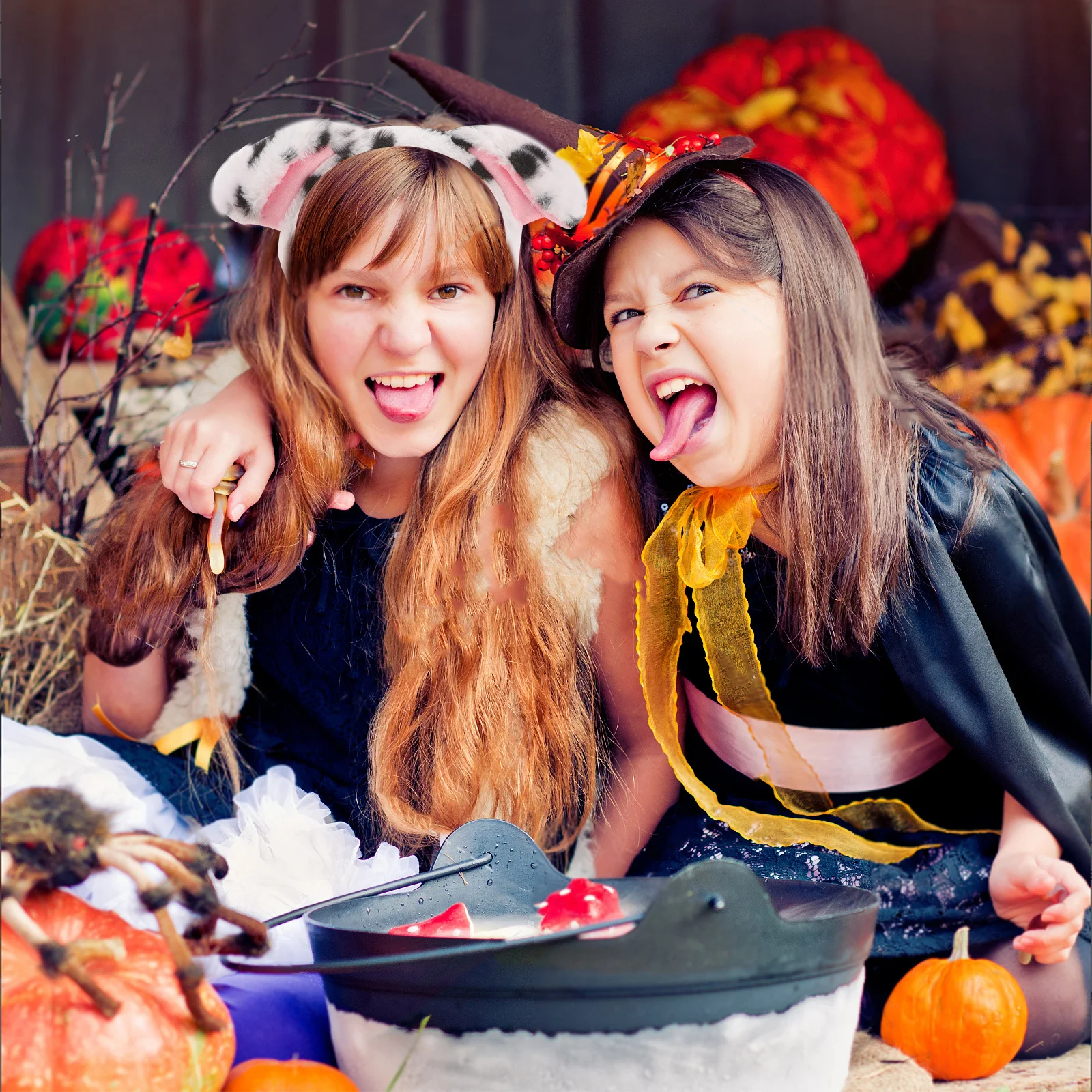 1 set Pudding Hond Hoofdband Set Gevlekte Puppy Oren Bowtie Staart Kostuum Accessoires Voor Cosplay Party Halloween Dierenoor