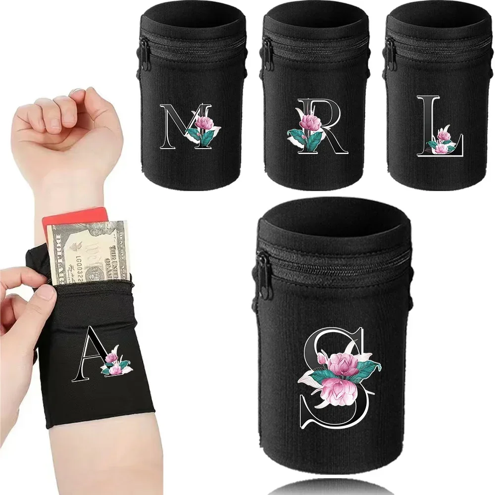 Sports Wristband Bags Wrist Protector Running Sport Safety Black Series Support Brace Wrap Wristband Whitemarble Style Wrist Bag