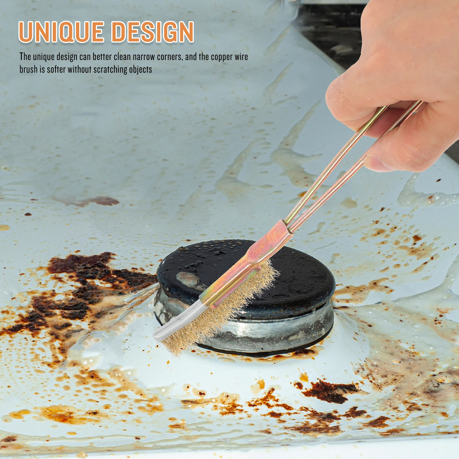 

Mini Wire Brush for Metal Cleaning Rust Removal Tool Polishing Stainless Steel H Easy Carry Storage Multifunctional Use