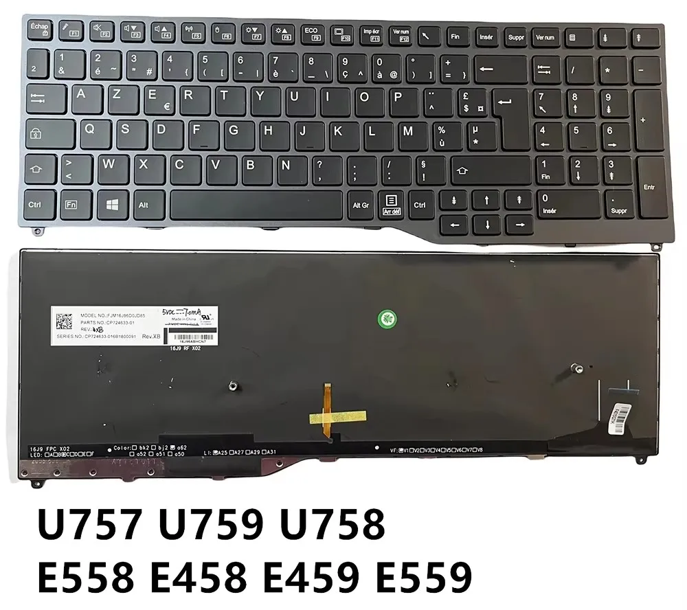 

Клавиатура для Fujitsu Lifebook E458 E558 E459 U757 U758 E559 U759 с раскладкой FR с подсветкой