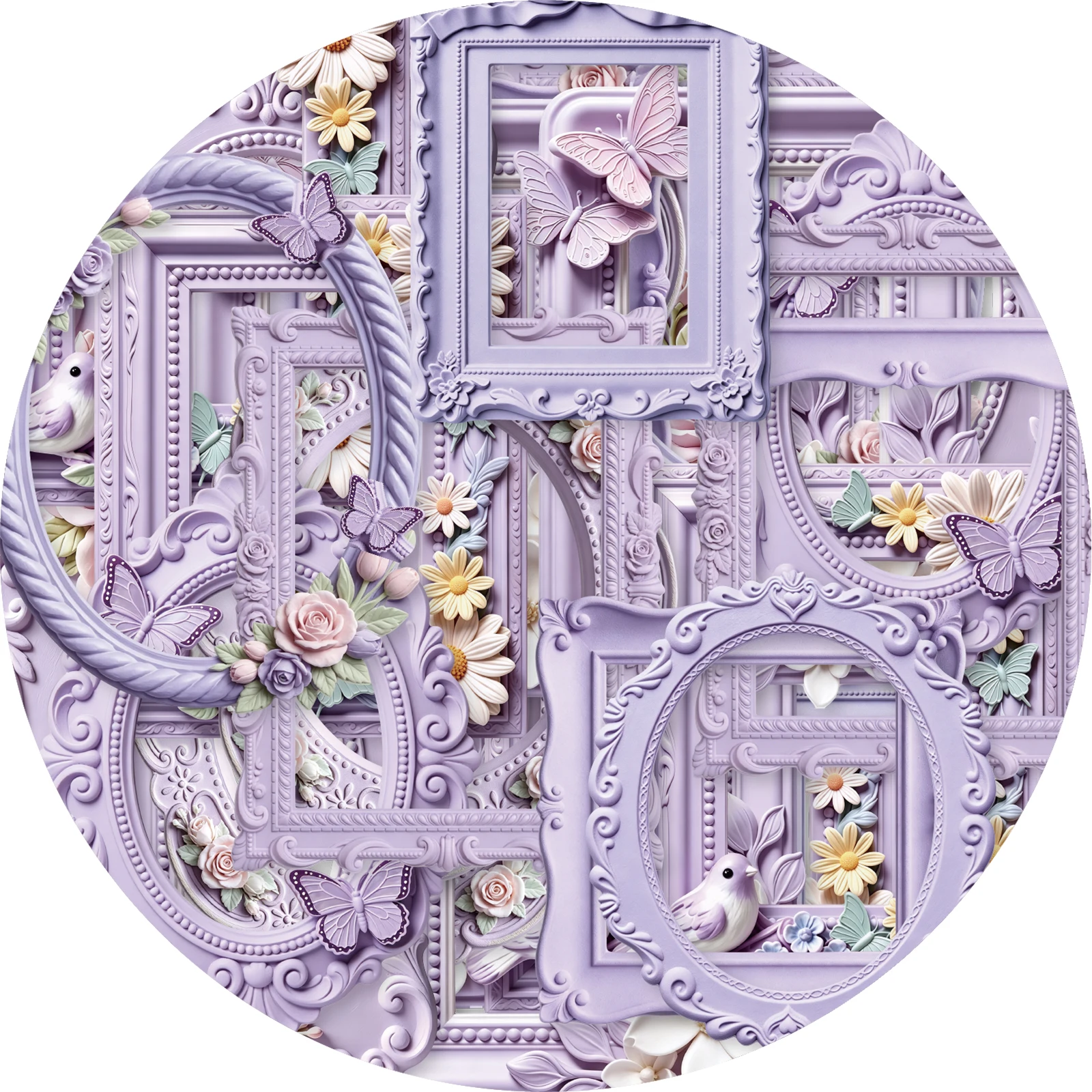 Etori Life 10Pcs Taro Purple Embossed Flower Frame Sticker Pack Rococo Carved Border Stickers for Phone Cases, Resin Storage Boxes, Decoration for Laptops, Phone Backs, Handbags, Diaries, Sticker Books, Postcards and Envelopes, Handmade Gift Paper Bags, Scrapbooking Supplies, Office Decorations, Gift Box Packaging, Birthday and Holiday Gifts, Vintage Parties, Art Aesthetics, Art Supplies, Cycling Decals