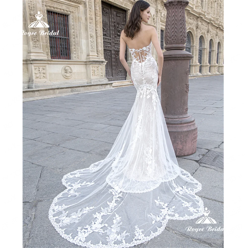 Roycebridal Sweetheart Mermaid Wedding Dress 2025 Lace Court Train Wedding Gown vestido de noiva frete grátis mais vendidosплать