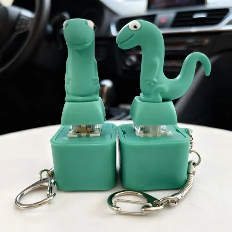 Snake Button Sound Keychain With Colorful Lights Rechargeable Animal Keyboard Fidget Clicker Stress Relief Hanging Ornament