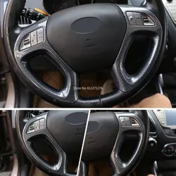 For Hyundai IX35 2010 2011 2012 2013 2014 2015 Interior Carbon Fiber Car Steering Wheel button swtich Cover Trim accessories