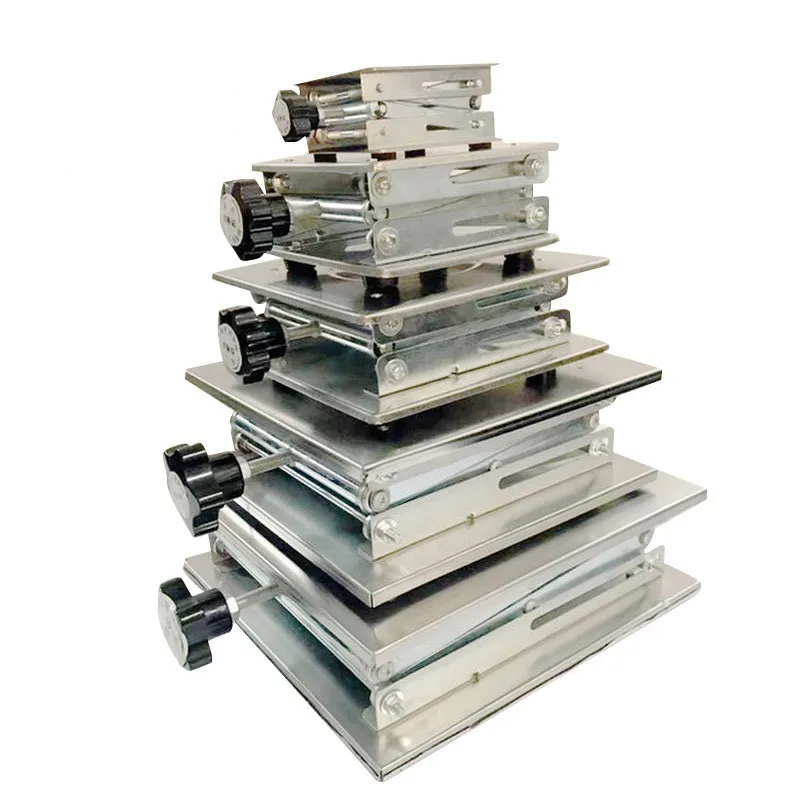 Labortisch aus Edelstahl, Mini-Scherenhubtisch mit manueller Schere