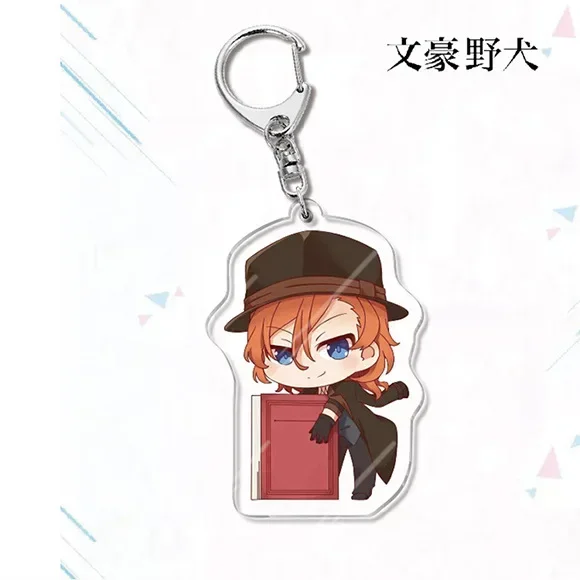 Acrylic Key Chains Anime Peripherals Dazai Osamu Ryunosuke Akutagawa Nakahara Chuuya Fashion Jewelry Cosplay Costumes DIY Props