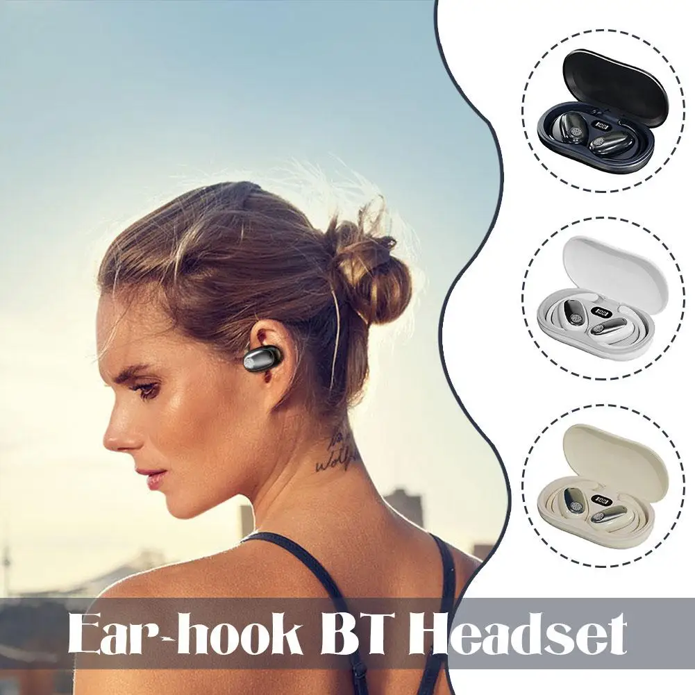Earbuds With Ear Hooks Over-The-Ear Cordless Headphones Earbuds For Water Sports Canceling Resistant Headphones Running Noi D4Q8