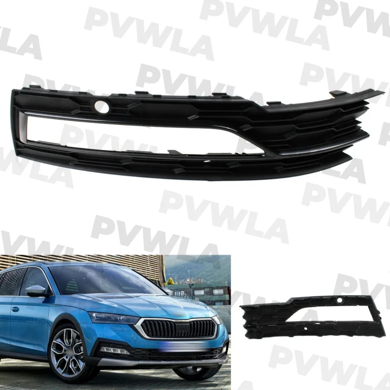 For Skoda Octavia 2020 2021 2022 2023 Right Side Low configuration Front Bumper Fog Light Lamp Grille Cover 5E3807682