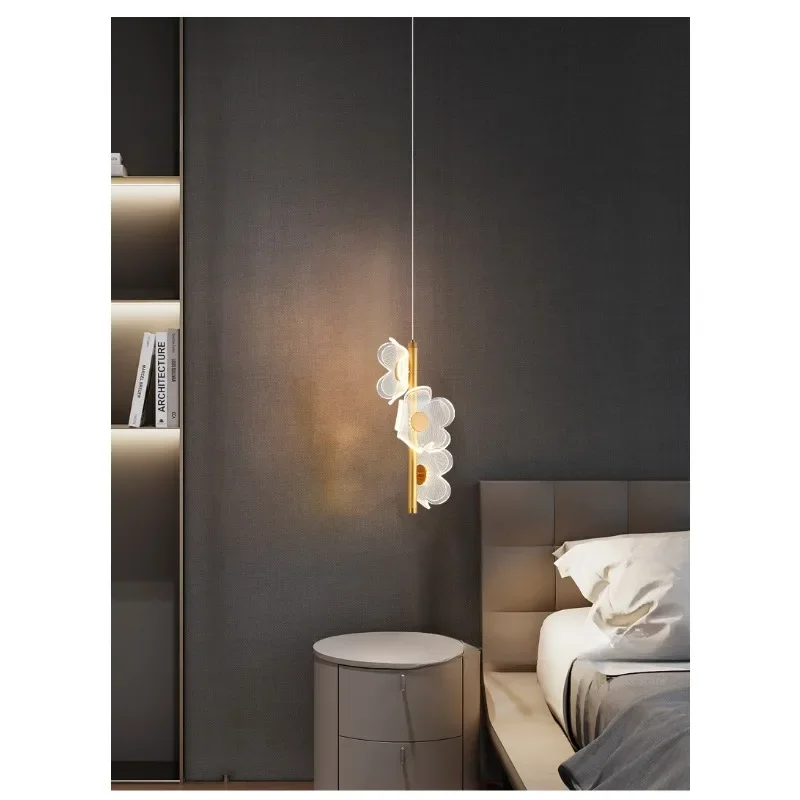 GHJUYIOL Bedroom bedside pendant light Nordic minimalist bedside lamp creative flower shaped room hallway bedside pendant light