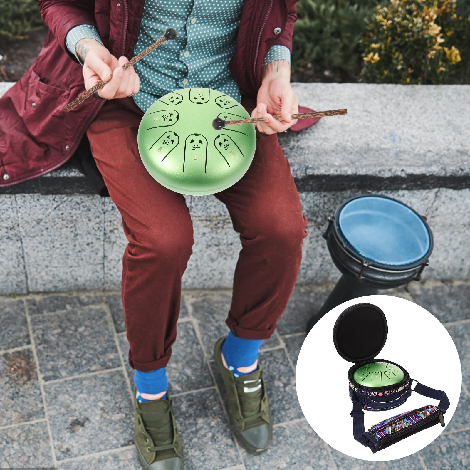 

1Set Steel Tongue Drum Stylish Portable Percussion Instrument Educational Music Instrument for Toddlers Children