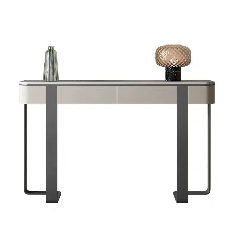 Modern very simple console table light luxury porch counter entry decorative hall end view terrace hotel Italian style table