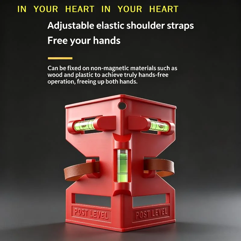 【X】Adjustable Magnetic Column Level Foldable High Accuracy Level with Elastic Ring for Woodworker Carpentry DIY Work