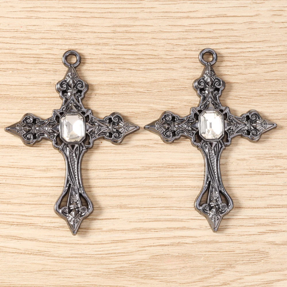 Tusember 5 Stück 39*54mm Gothic Steampunk Kreuz Anhänger Charms Passend für Original Armband Halskette Damen Schmuckherstellung Geschenke – Detail 15