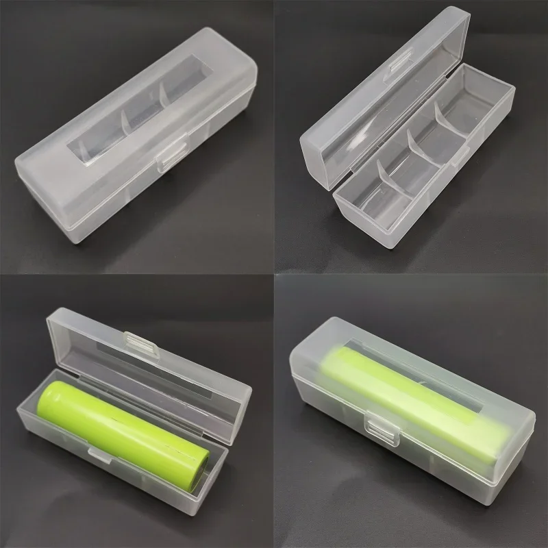 1PC PP Battery Storage Box for Flat Head 21700 Single Section or Double Section or 4pcs Section Frosted White
