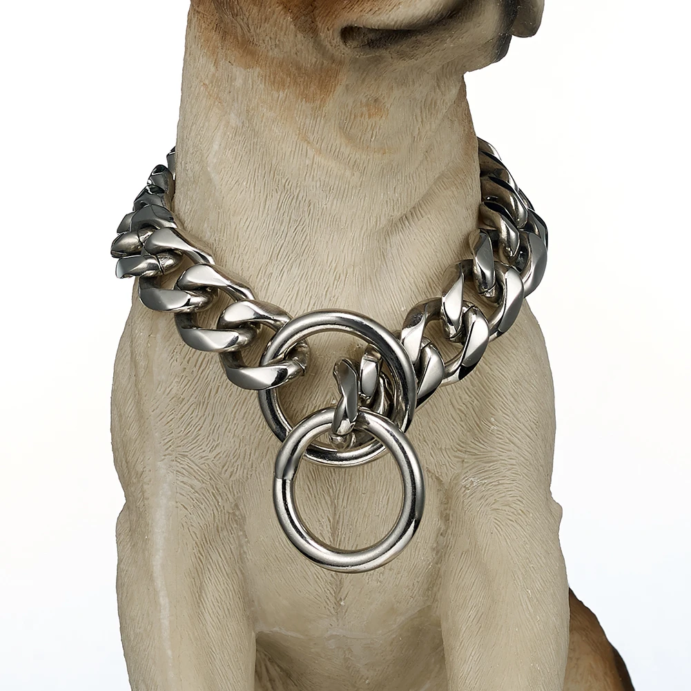 19Mm dog chain stainless steel collar explosion-proof medium and large dog neck cover