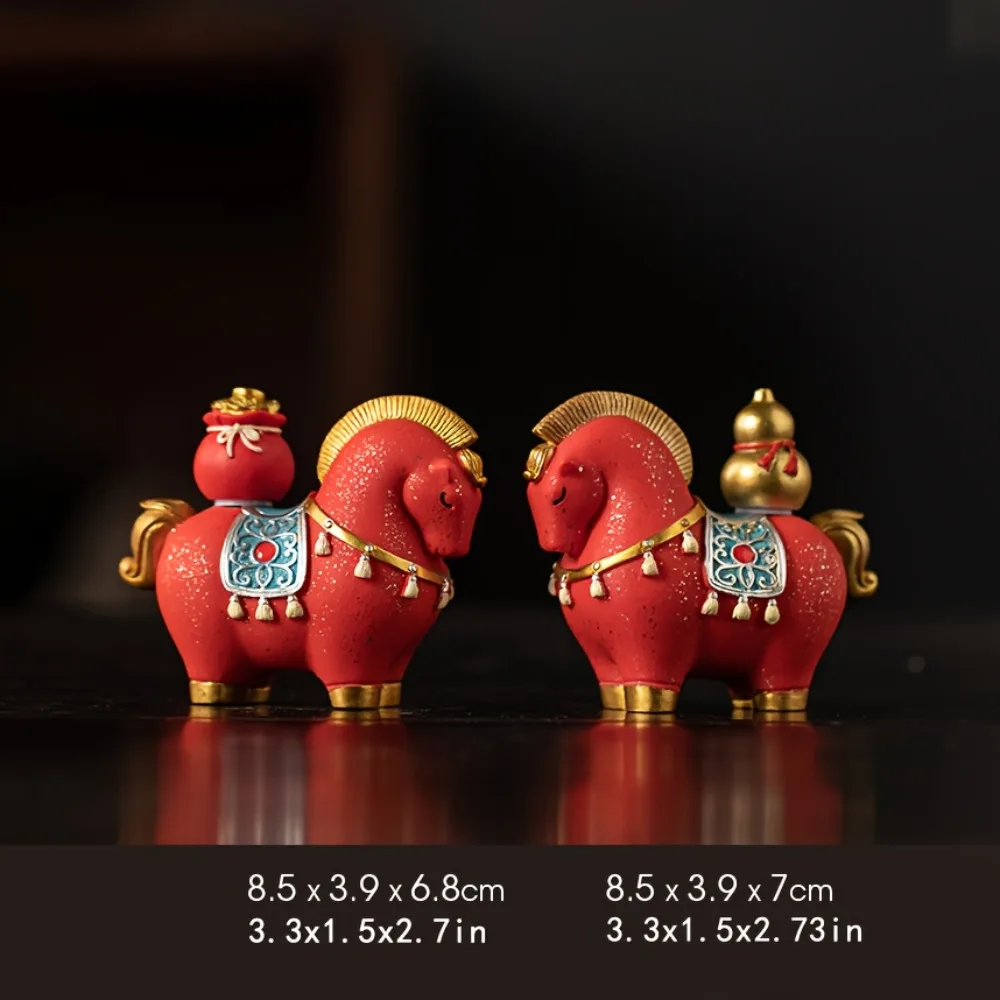 

Chinese New Year Resin Horse Figurine Horse Mascot Chinese Style Zodiac Horses Ornaments Rotatable Horses Miniature Office