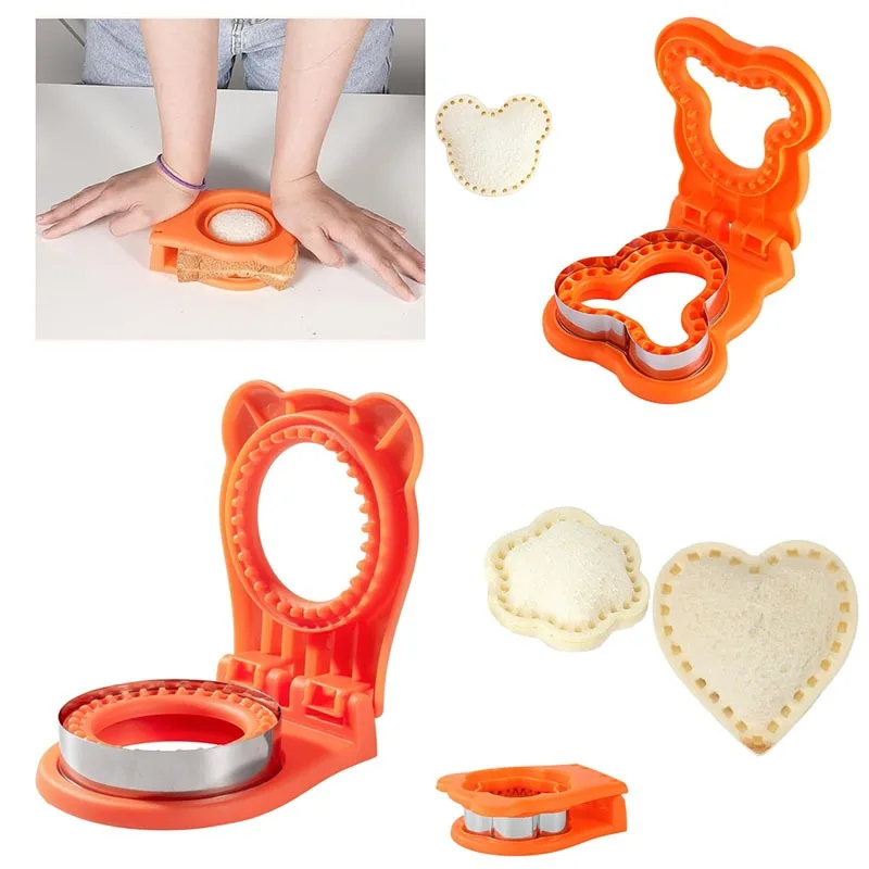 

Набор для резки сэндвичей и герметика из нержавеющей стали премиум-класса с эргономичными пластиковыми ручками для резки хлеба, фруктов и овощей своими руками