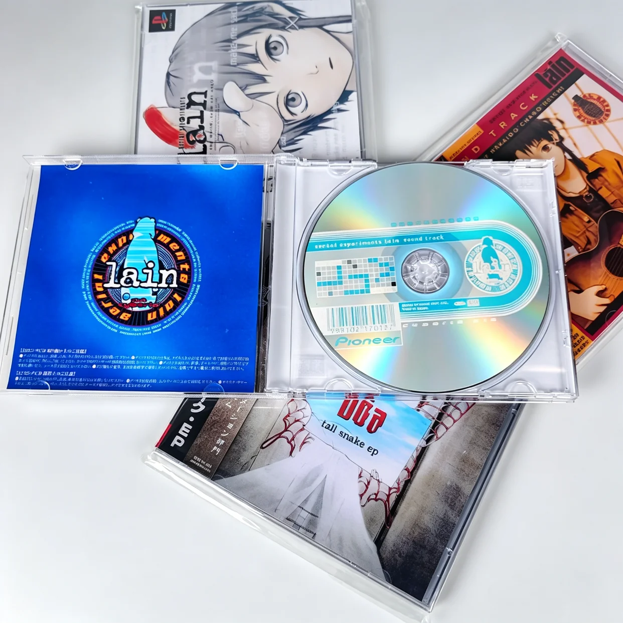 Serial Experiments Lain 4‑CD Set PS1 Game + Original Soundtrack + Cyberia Mix + Bôa Tall Snake EP Retro Anime Collectible CD Box