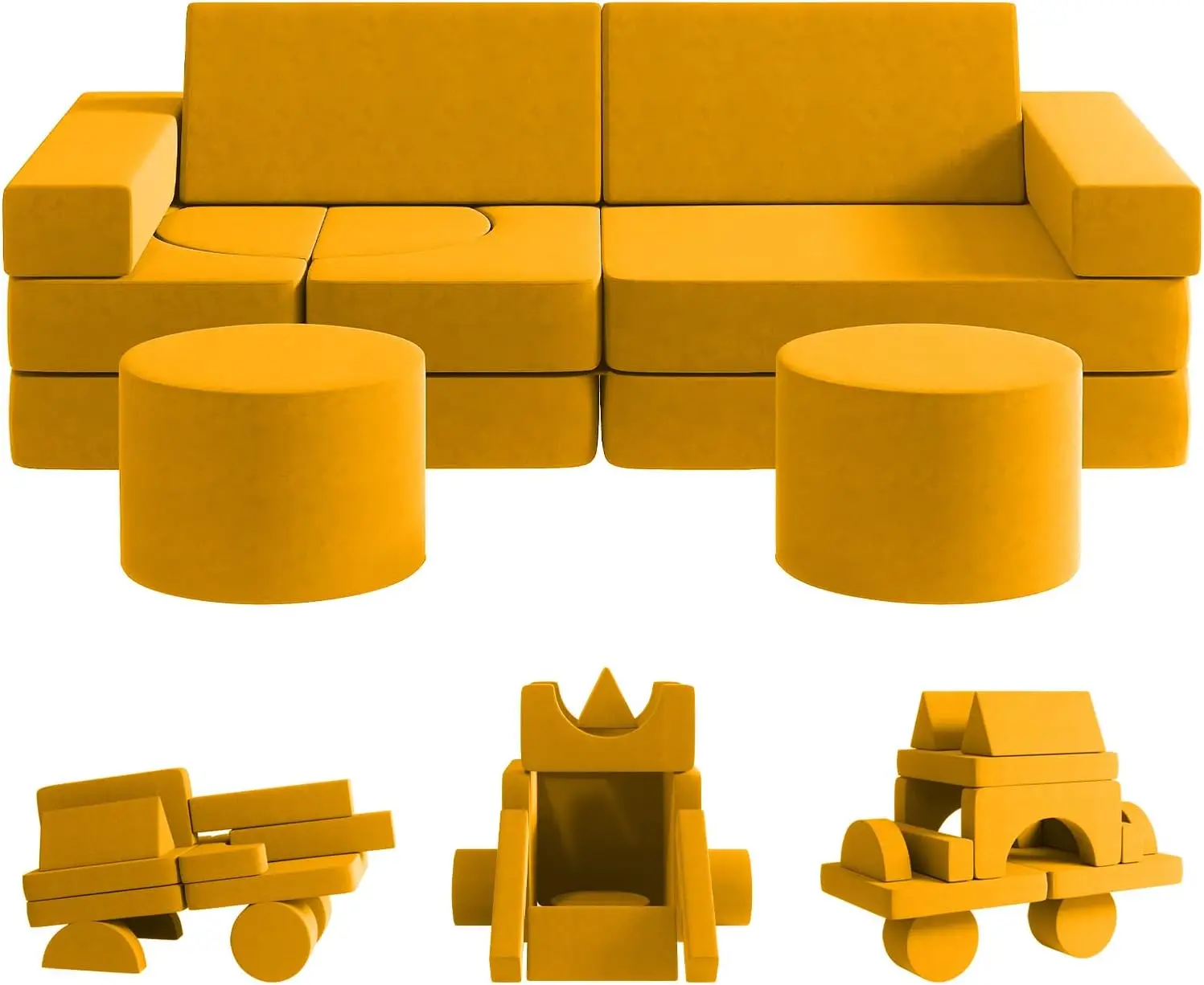 Modular for Playroom, Modular for Boys and Girls, Play for (Yellow, M)