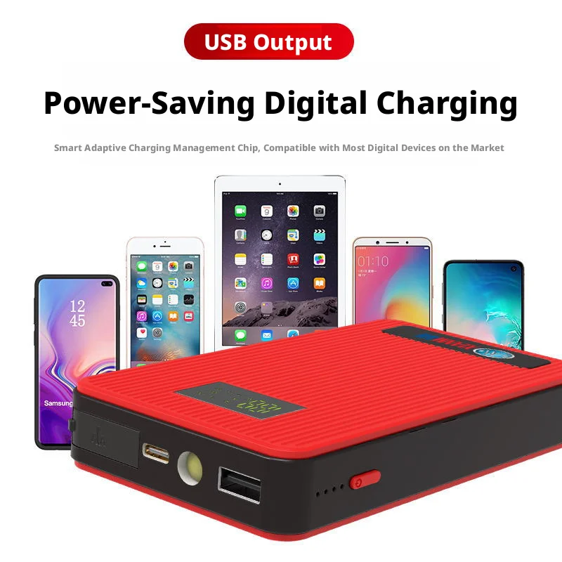 Car Motorcycle Emergency Jump Starter 12V, Vehicle Battery Booster Power Bank, Rescue Jump Starter Tool for Auto SUV