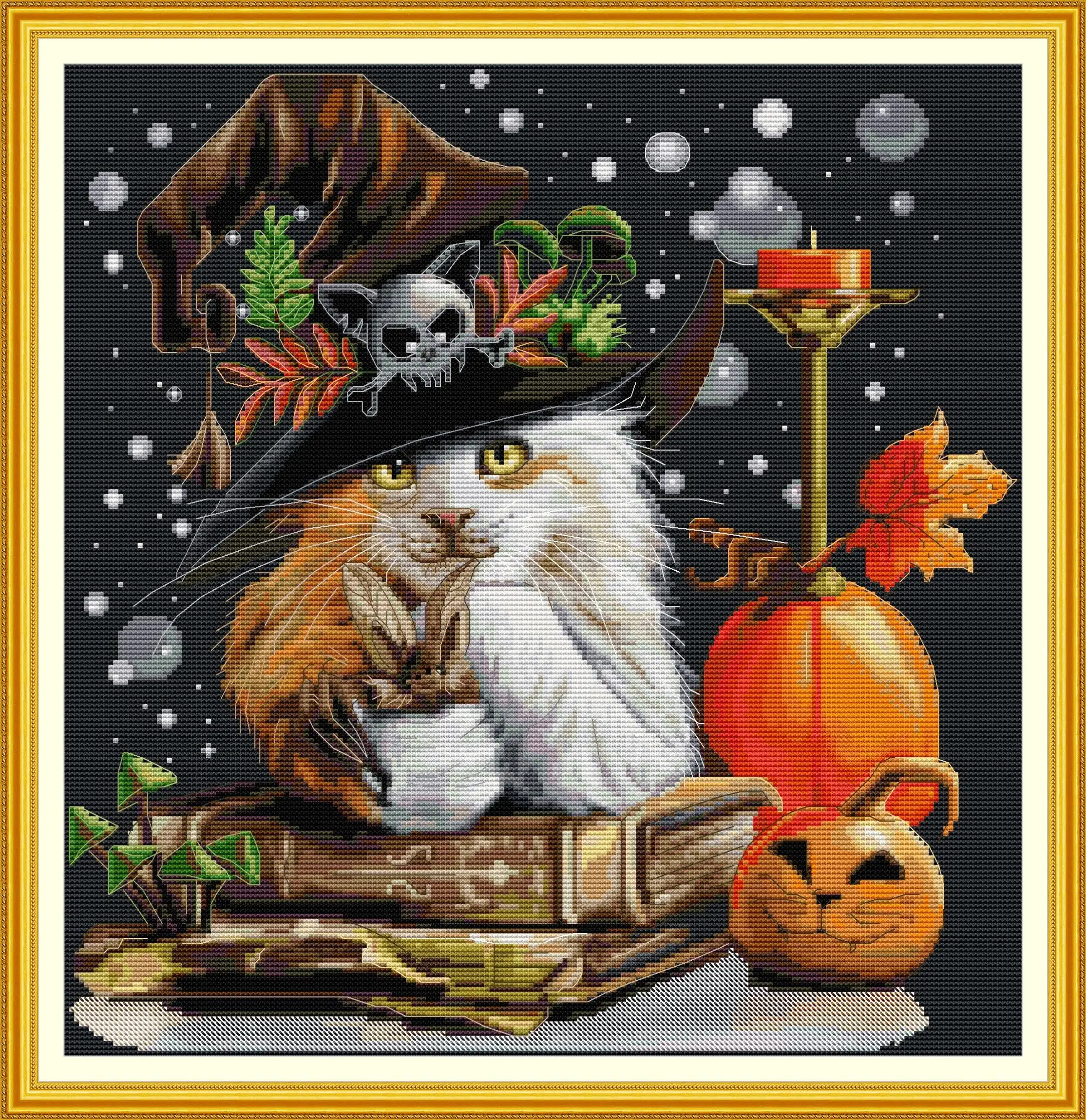 

Полный набор для вышивки крестом Maydear, ткань Aida 11CT/14CT/16CT/9CT, нитки DMC, набор для вышивания рисунков-кошачий волшебник 1