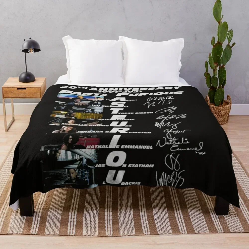 

20th Anniversary 2001 2021 Fast Furious Signatures Classic Throw Blanket Kid'S anime Blankets