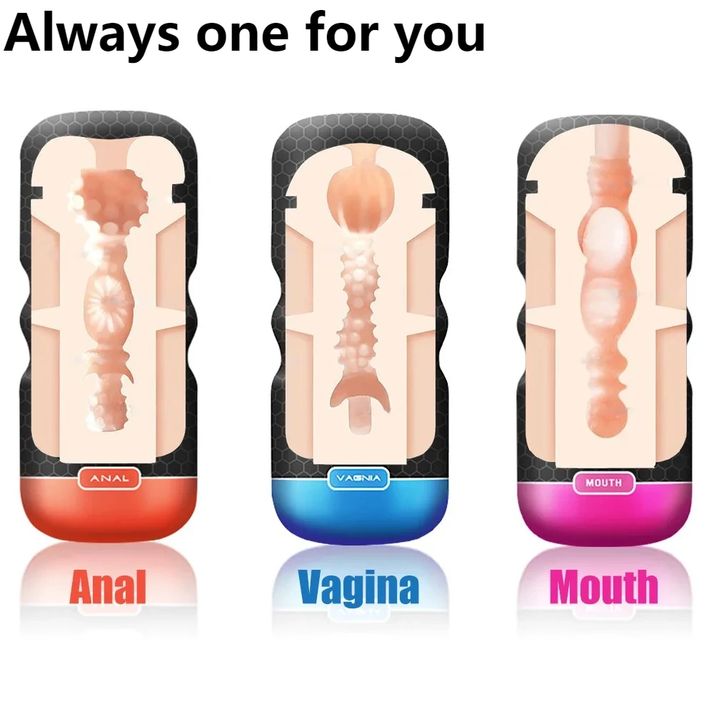 Male Masturbator Penis Pump Glans Sucking Cock Exerciser For Men Erotic Realistic Anal Mouth Vagina Real Pocket Pussy Sex Toys - view 2